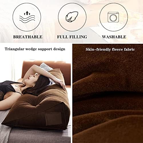 ZZYK Triangular Reading Pillow with Side Pockets