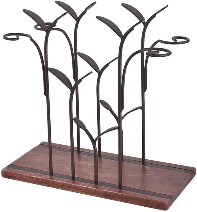 VALTEV Freestanding Wine Rack for 4 Bottles and Goblets