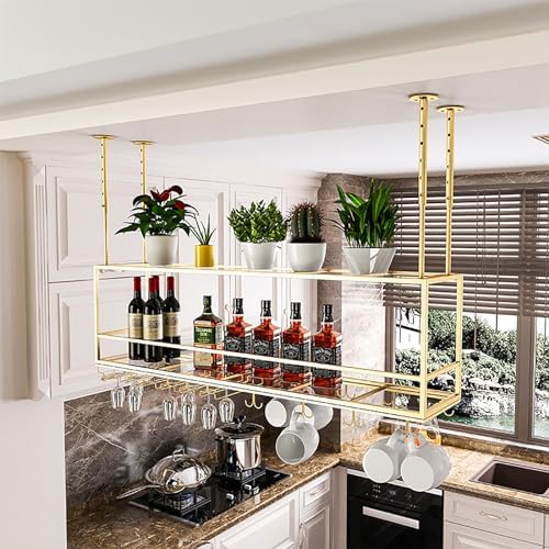 SDdPulse Gold Wall-Mounted Wine Rack