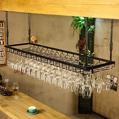 Adjustable Hanging Wine Glass Rack for Bars and Kitchens