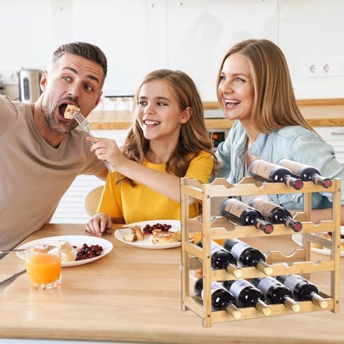 LDXDRU 4 Tier Bamboo Wine Rack for Countertop