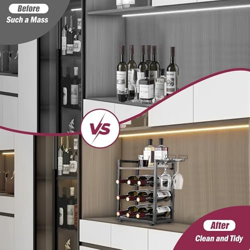 Facka 4-Tier Tabletop Wine Rack for Kitchen and Bar
