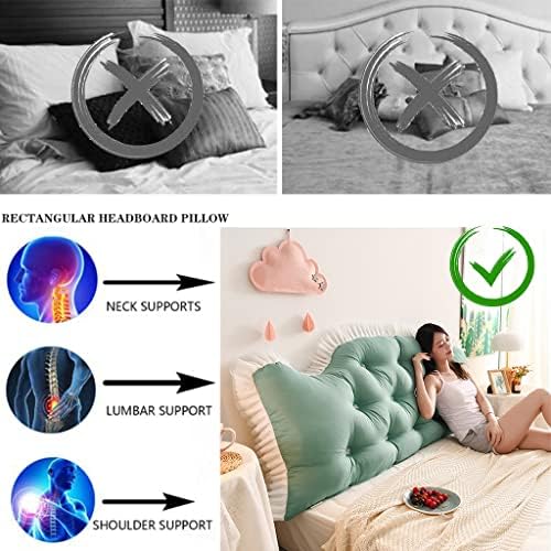ZZYK Headboard Pillow Fleece Removable Reading Support Wedge Pillow Green 59150cm