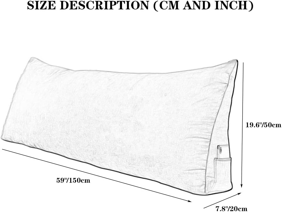 ZZYK Large Triangular Reading Pillow Blue 59150cm