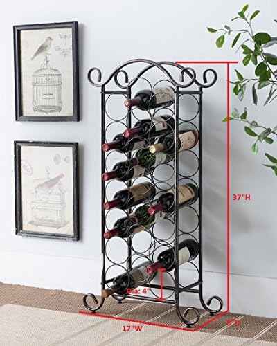 KB Designs Floor Wine Rack Organizer in Brushed Copper