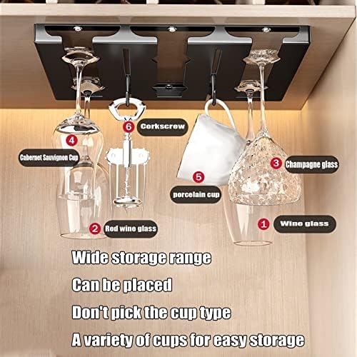 Stainless Steel Wine Glass Rack Holder 2 Slots Black Durable Adjustable