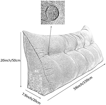 ZZYK Triangular Headboard Pillow with Removable Cover Blue 59inch