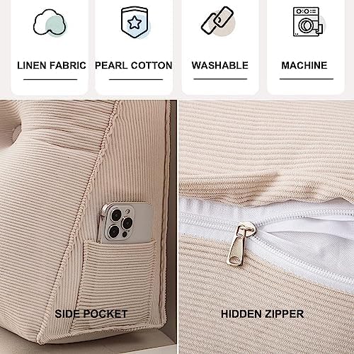 COZMAX Queen Size Headboard Pillow with Fleece and Zipper