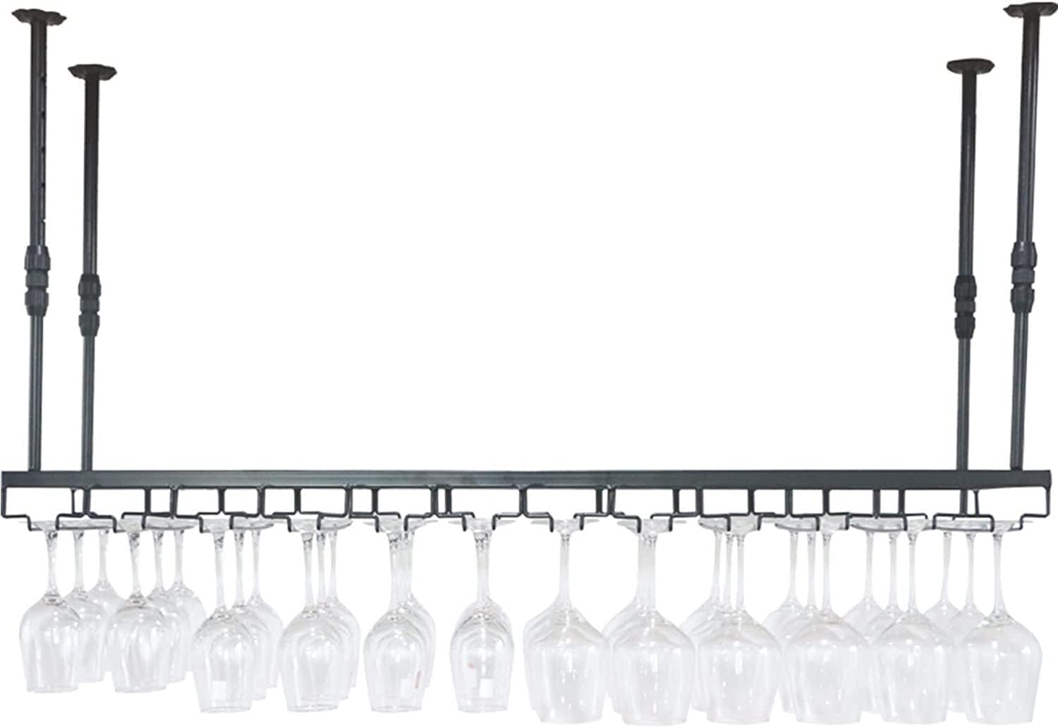 IOCCIOBB Wall-Mounted Wine Rack Holder Black 60x30cm 1