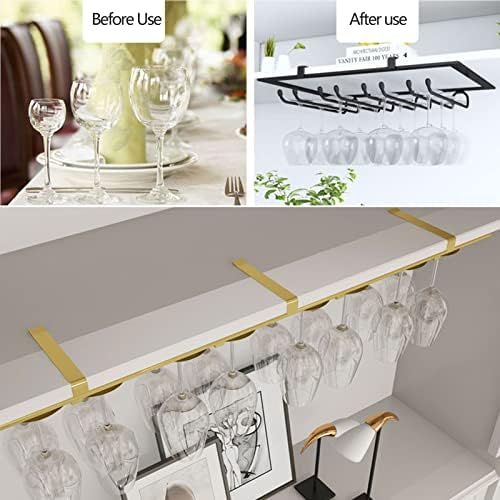 Suuim Metal Wine Glass Rack for Cabinet Bar Kitchen