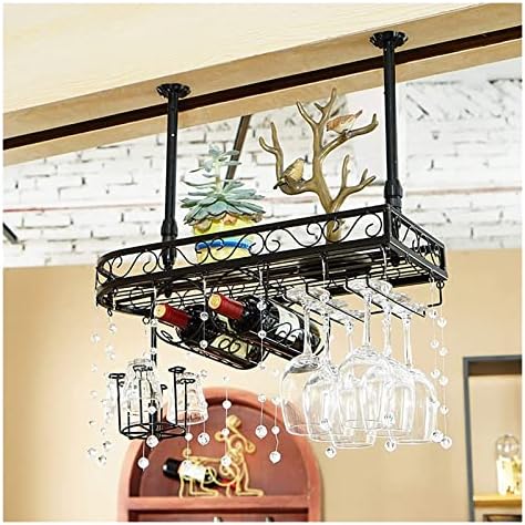 ALDEPO Floating Wine Rack Bar Stemware Holder - Black