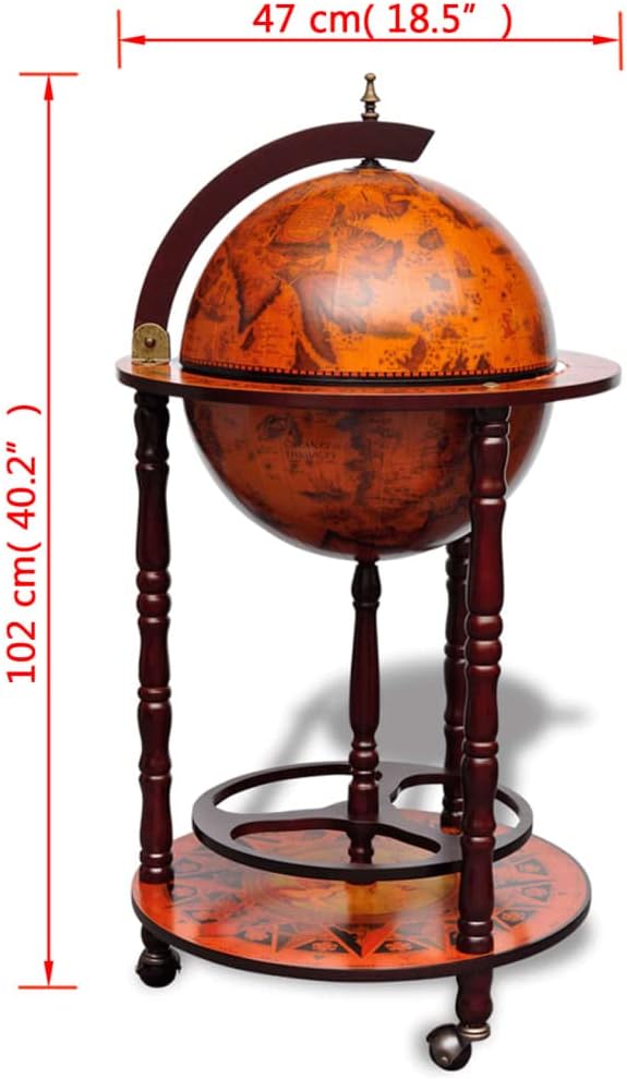 Globe Wine Bar Stand Eucalyptus Wood
