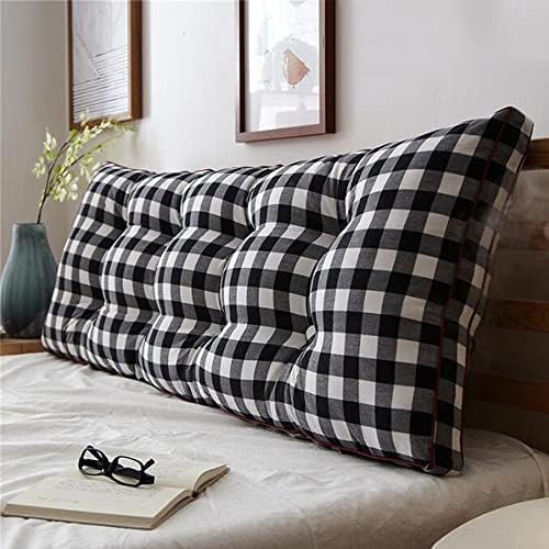 ZZYK Soft Plaid Reading Pillow with Headboard Support