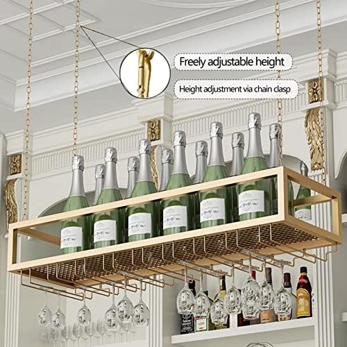 Suuim Ceiling Metal Iron Chain Wine Glass Rack