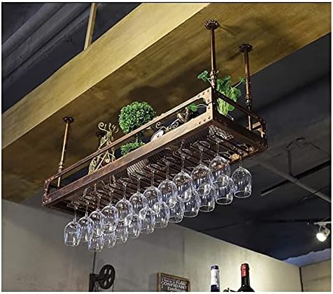 Suuim Hanging Wine Rack with Glass Holder and Shelf 1
