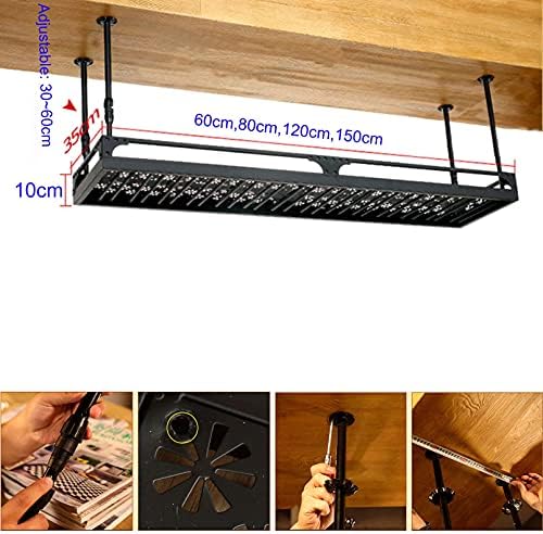 TOYOCC Metal Iron Wine Rack Ceiling Hanging Storage 1