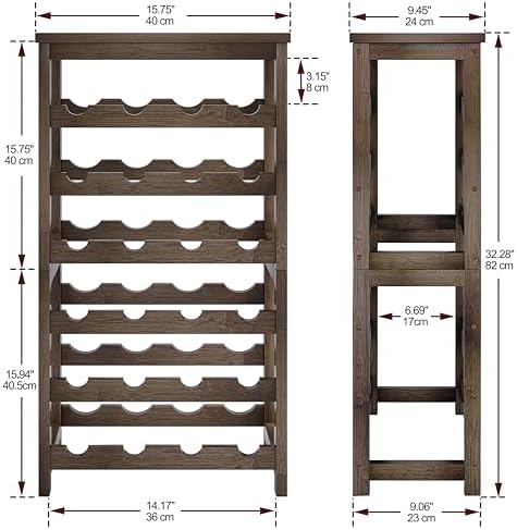 Stellstar 24-Bottle Bamboo Freestanding Wine Rack with Tabletop