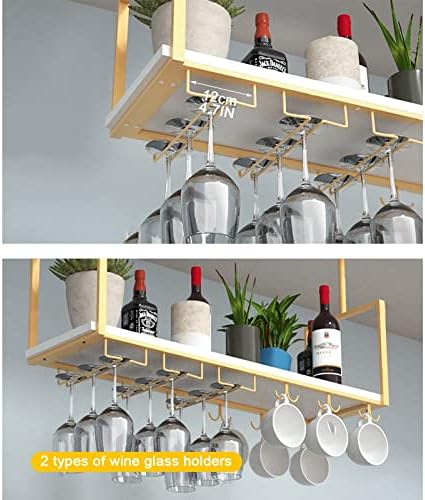 Suuim Ceiling Wine Glass Rack - Heavy Duty Metal Display Stand