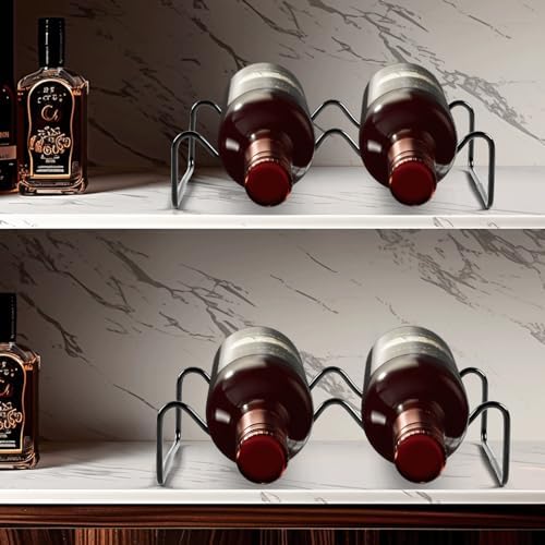 TONLEA 2-Bottle Wine Rack Metal Holder Black