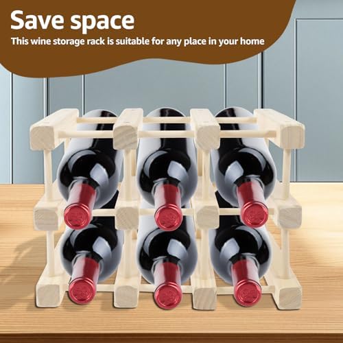 10 Bottle Freestanding Wood Wine Rack