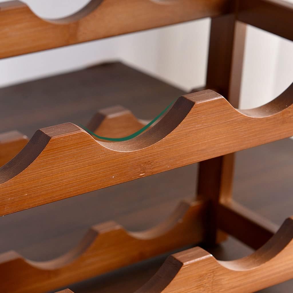 4 Tier Bamboo Freestanding Wine Rack for Home Bar