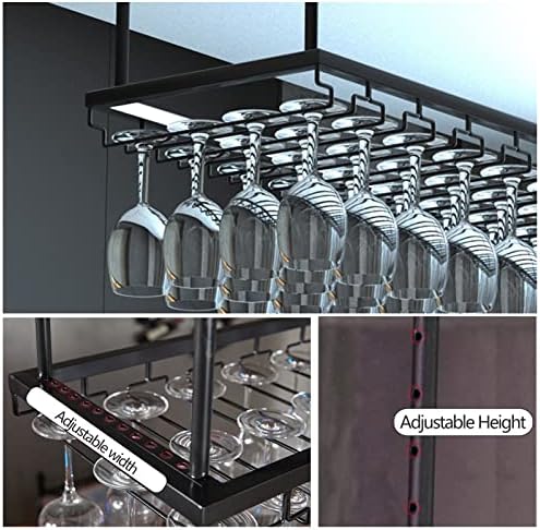 Suuim Adjustable Wine Glass Holder Black 60x35cm
