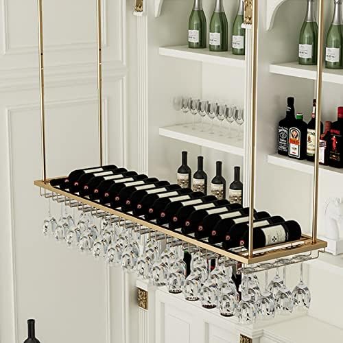 DASHADAO Gold Hanging Wine Glass Rack with Stemware