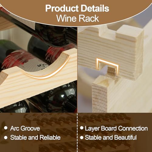 MJiot 24-Bottle Modular Bamboo Wine Rack