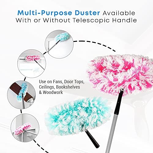 Fuller Brush Fuzzy Fan Duster with Handle Pink