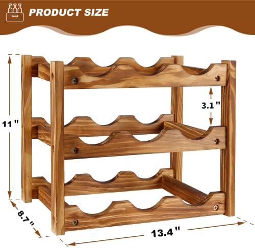 Niep 3-Tier Freestanding Wine Rack for 9 Bottles