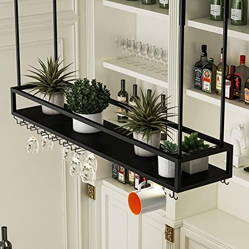 DASHADAO Hanging Wine Glass Rack - Black Stemware Holder