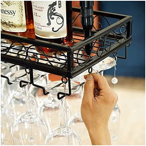 ALDEPO Floating Wine Rack Bar Stemware Holder - Black
