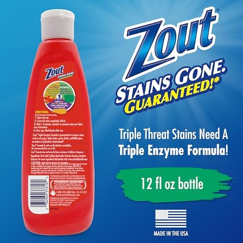 Zout Triple Enzyme Stain Remover 12 Ounce Squeeze Bottle