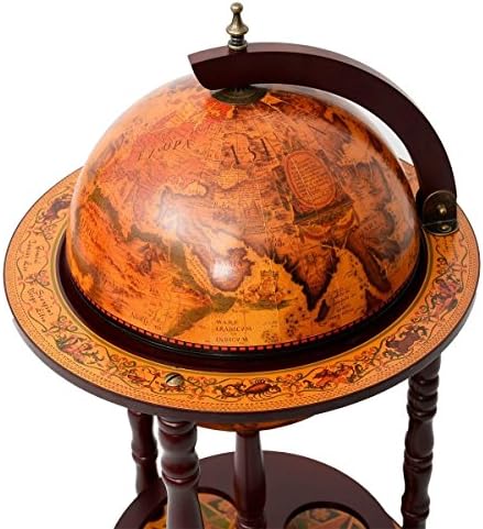 36 Inch Retro Globe Bar Cabinet with Wheels