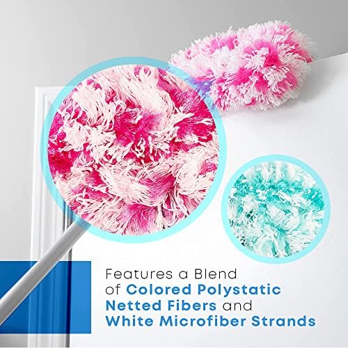 Fuller Brush Fuzzy Fan Duster with Handle Pink