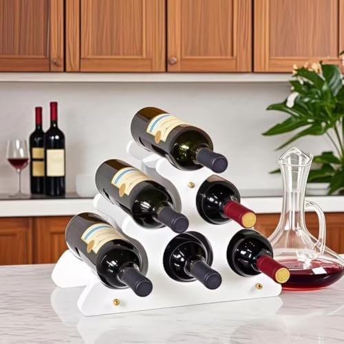 NumRise 6 Bottle Countertop Wine Rack White