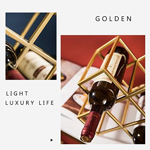 Modern Wine Rack for 8 Bottles Gold Finish