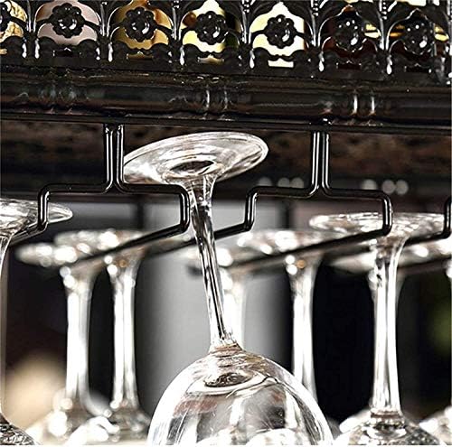 Adjustable Metal Wine Rack with Glass Holder and Shelf