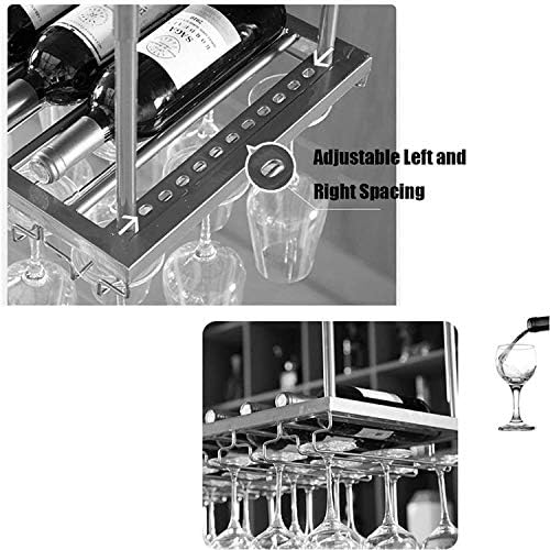 Ceiling Wine Rack with Glass Holder 60In