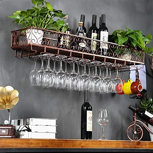 Metal Wine Rack with Glass Holder for Wall Mount