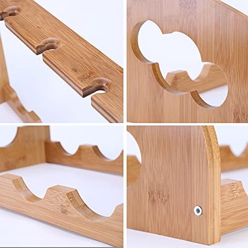NWB Bamboo Wine Rack with Glass Holder 4 Bottles 4 Glasses