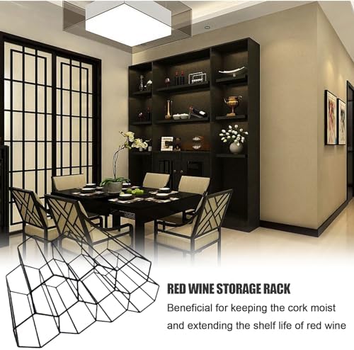 Awakentti Freestanding Wine Rack 7 Bottles Black Glass 1