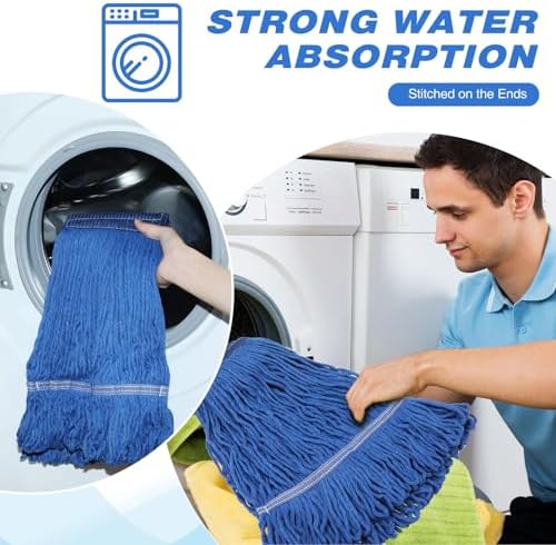 Nuogo 40 Pcs Heavy Duty Mop Head Refills Blue