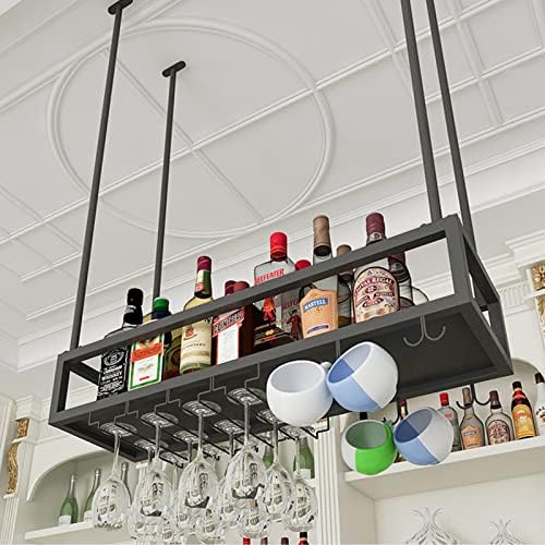 DASHADAO Hanging Wine Glass Rack - Black Stemware Holder