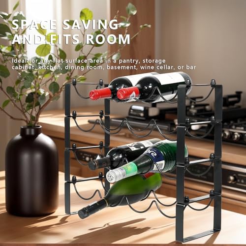 ICEICE 2 Tiered 8-Bottle Metal Wine Rack 1