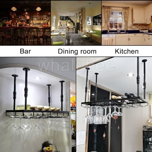 Whalebee Adjustable Wine Glass Holder Metal Rack