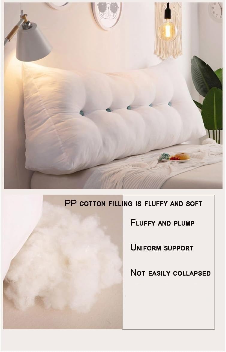 Pink Fleece Wedge Headboard Pillow for Reading and Support
