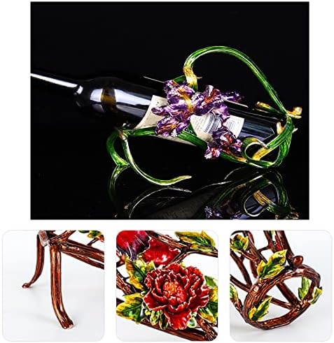 JUSHZ Tabletop Wine Rack with Hand Painted Enamel