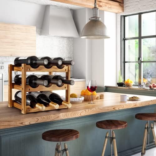 Niep 3-Tier Freestanding Wine Rack for 9 Bottles
