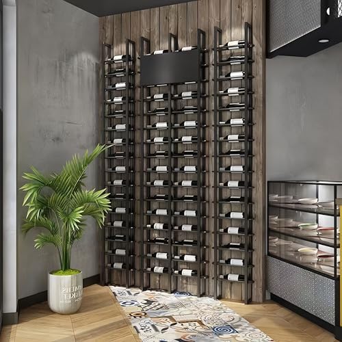 75-Bottle Vertical Wall Wine Rack Black Metal
